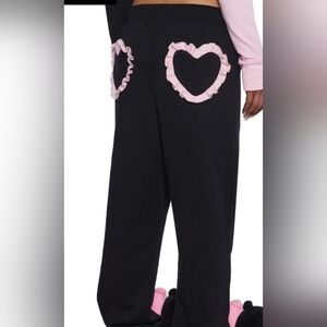 Black Pink Flirty Kiss Jogger Sweatpants 🖤🩷